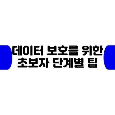 데이터 보호를 위한 초보자 단계별 팁